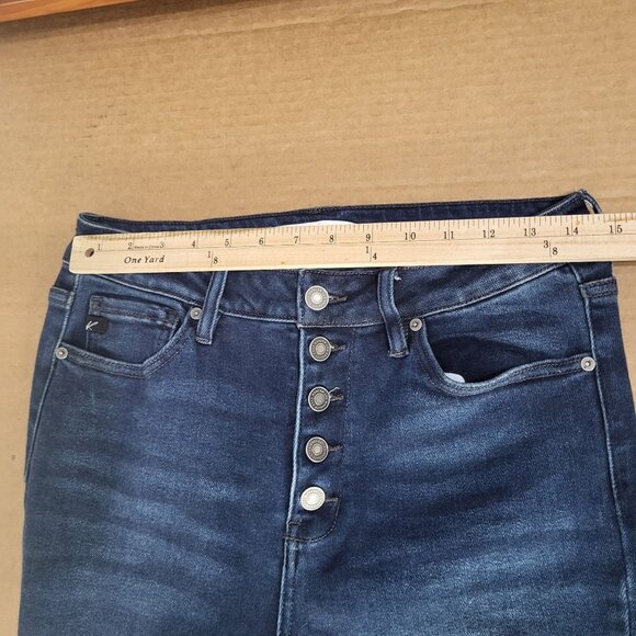 Kancan Womens SZ 11/29 Rainn Ultra High Rise Flare Jeans KC7138D Dark Button Fly - Picture 7 of 11